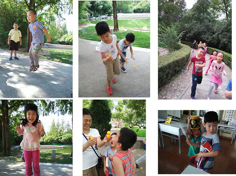 中午的運動游戲課是我們最期待的，老師總是如此善巧引導我們，在游戲中學習遵守游戲規(guī)則，學習與同伴們合作和諧相處，學習著如何提升我們的耐力，在歡快游戲中，我們的身體還得到了鍛煉 